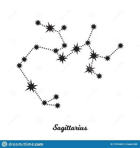 Sagittarius Zodiac Constellation Vector Illustration In The Style Of