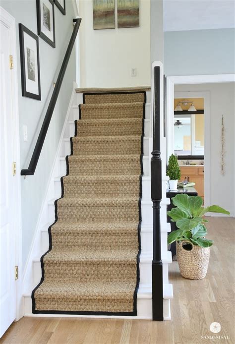 Painted Staircase Makeover With Seagrass Stair Runner In Diy