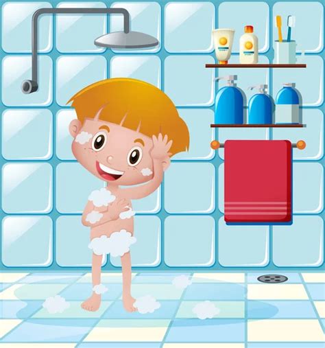 Criança Tomando Banho Vetores De Stock Ilustrações Vetoriais Free