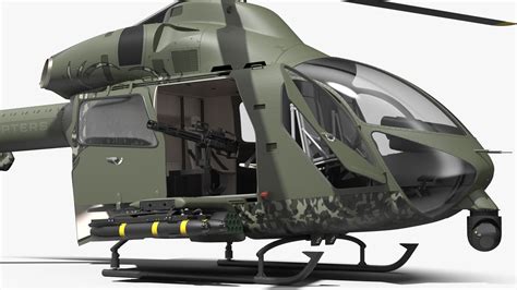 3d Md 969 Twin Attack Helicopter Rigged For Cinema 4d Model