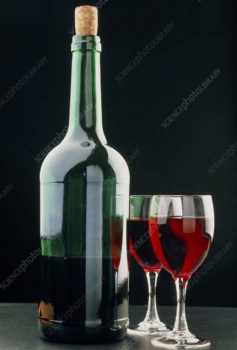 Bottle Of Red Wine And Two Glasses Stock Image H1100579 Science