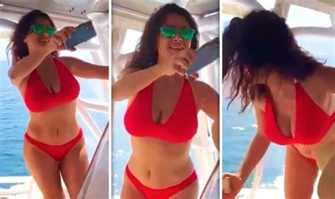 Salma Hayek Flaunts Age Defying Assets In Red Hot Bikini As She Dances Into Th Birthday