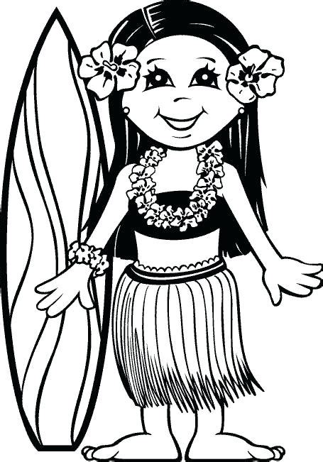 Hula Girl Coloring Page At Free Printable Colorings