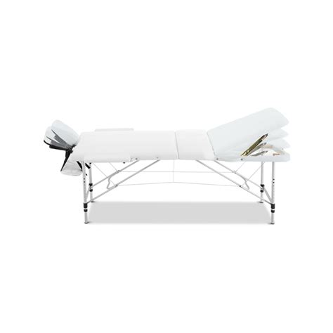Zenses 75cm Wide Portable Aluminium Massage Table 3 Fold White Bunnings Australia