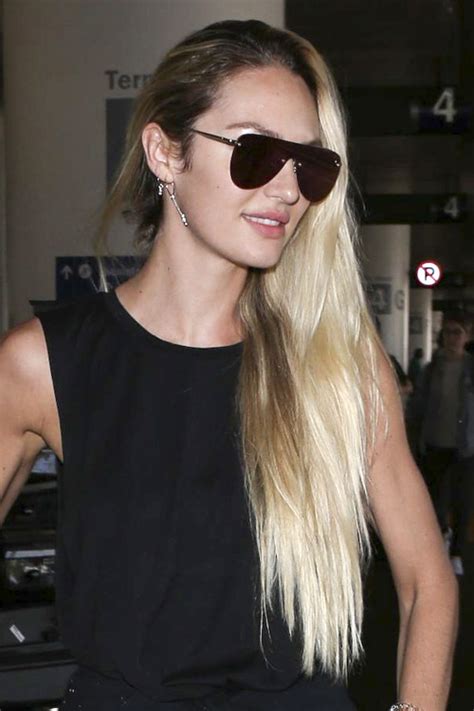 Candice Swanepoel Straight Light Brown Angled Ombré Side Part Two
