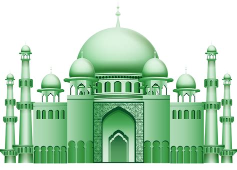 Beautiful Green Masjid Background Download Png Image