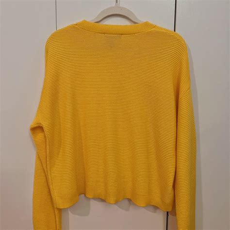 Asos Yellow Rubber Sweater Size 4 And Fits More Depop