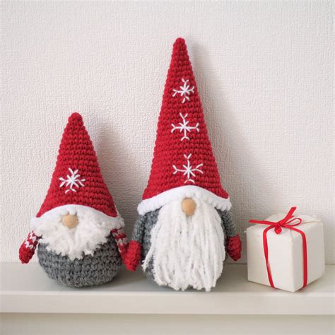 Crochet Gnomes Pdf Pattern 2 Size Of Gnomes Christmas Gnomes