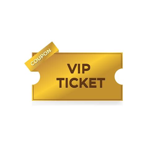 Premium Vector Golden Coupon Vip Ticket On White Background