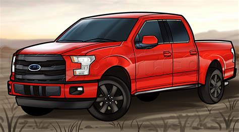 How To Draw An F 150 Ford Pickup Truck Step By Step Trucks