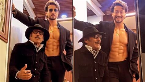 Tiger Shroff Tries To Keep Up With Daddy Jackie Shroff As They Pose