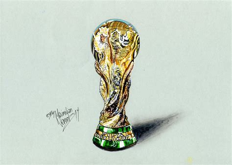 Fifa Worldcup Trophy Hyperrealistic Drawing By Maximotionless On Deviantart