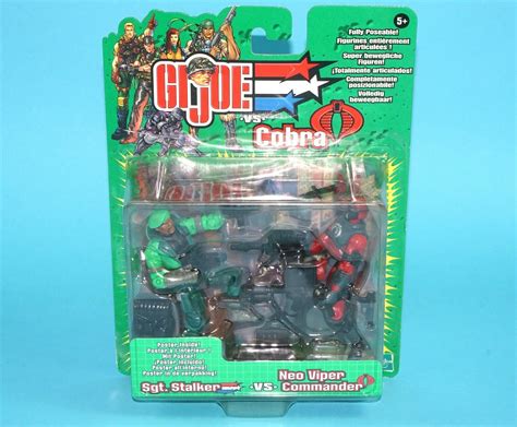 2002 Gi Joe Vs Cobra Sgt Stalker And Neo Viper Commander V1 Moc Mosc