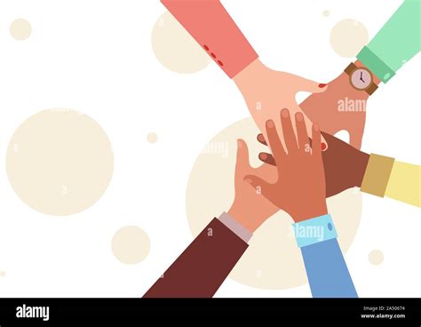 Hands Of Diverse Group Of People Putting Together Concept Of