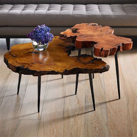 $1,147.50 river stone console table, silver leaf. Phillips Collection: Elegant live-edge coffee tables. in ...