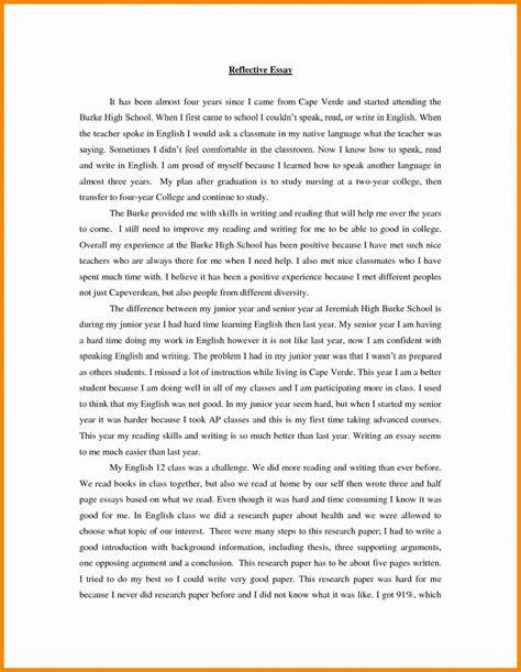 Example Of Reflection Paper On A Class Reflection Essay Of The Blog