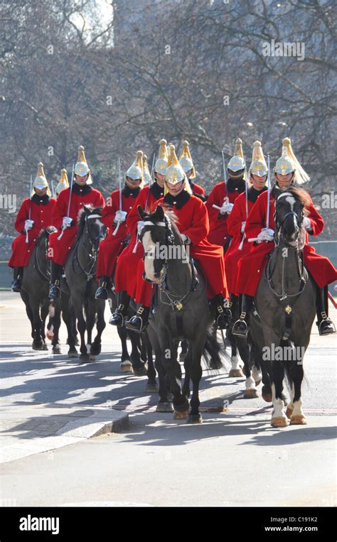 Soldiers And Horses Of The Life Guards Mounted Regiment Of Household