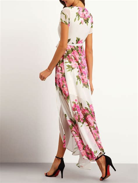 Floral Print Wrap Maxi Dress Sheinsheinside
