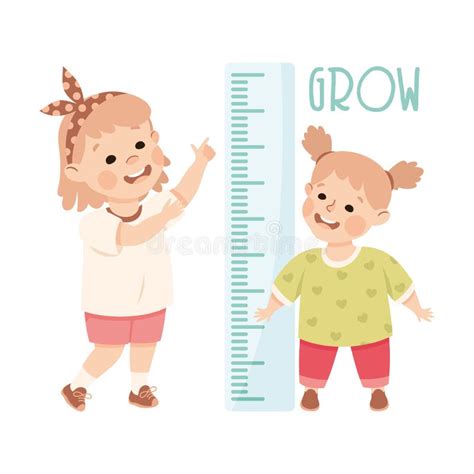 Girl Measuring Height Stock Illustrations 326 Girl Measuring Height