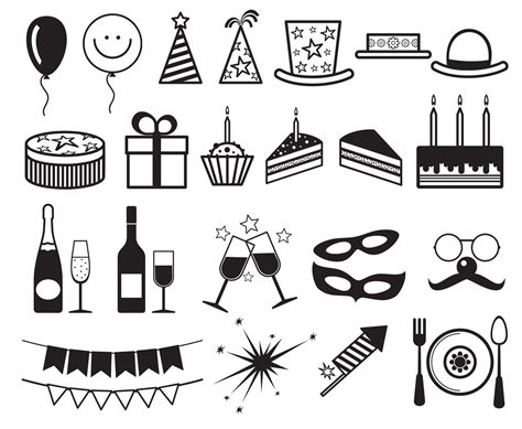 Celebration Party Vector Icons By Microvector Thehungryjpeg