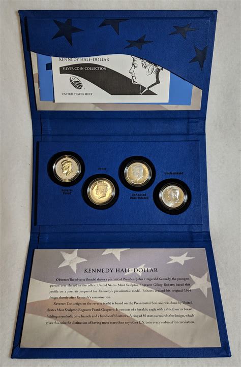 2014 50th Anniversary Kennedy Half Dollar Silver Coin Collection 4 Coin