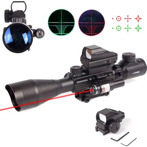 Aiming Rifle Scope 4 12x50 Eg With Holographic 4 Reticle Sight And Red