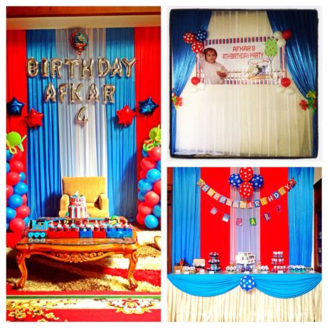 A bed is modelled on thomas. Decoration birthday party... #thomas and friend | Party ...