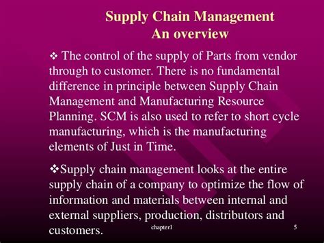 Scm Supply Chain Management An Overview