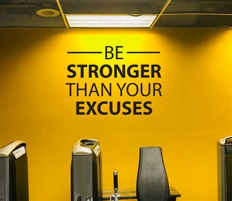 Be Stronger Than Your Excuses Wall Decal Gym Wall Decal Etsy