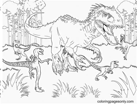 Bloodthirsty Terannosaurus Rex Coloring Pages Jurassic World Coloring