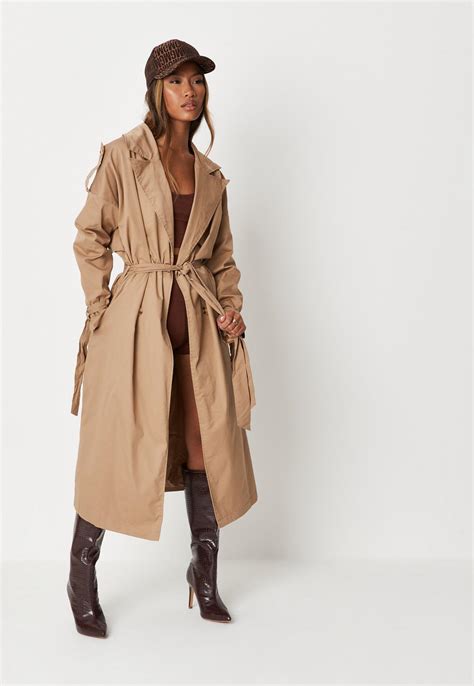Tan Oversized Trench Coat | Missguided