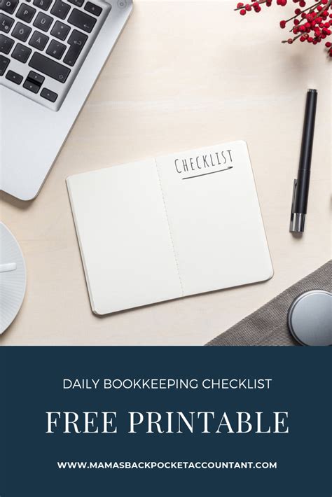 Daily Bookkeeping Checklist Daily Checklist Printable Daily