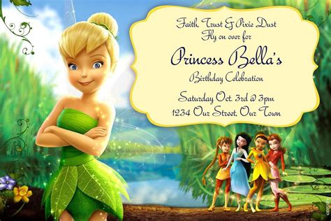 Pin By Michelle Blair On Birthdays Tinkerbell Invitations Tinkerbell