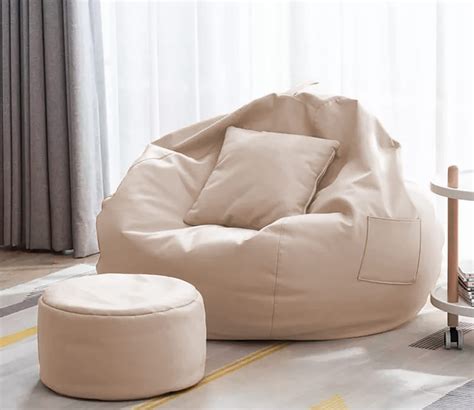 Buy Sophia Bean Bag With Footrest And Cushion XXXL Beige Online In India At Best Price