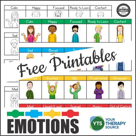 Emotional Regulation Free Printables Your Therapy Source