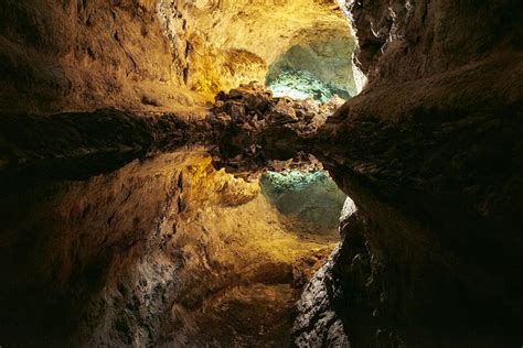 Hd Wallpaper Body Of Water Inside Cave Nature Spain Cueva De Los