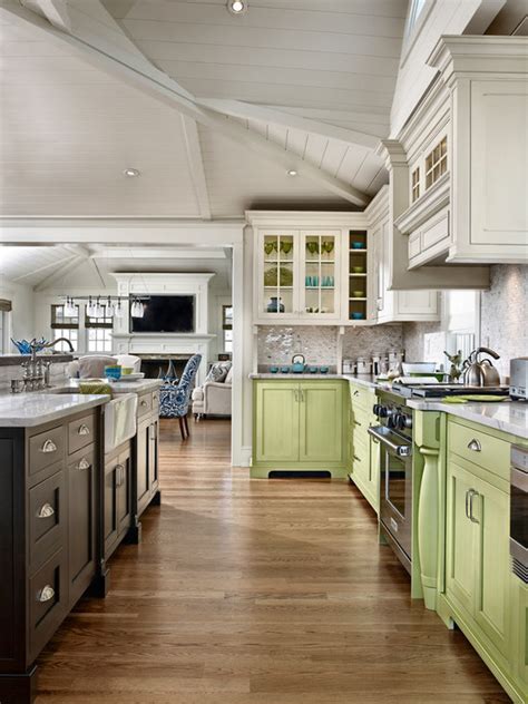 Two Color Kitchen Cabinets Houzz