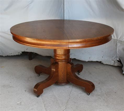 Bargain Johns Antiques Antique Round Oak Table 4 Leaves 48 Inch