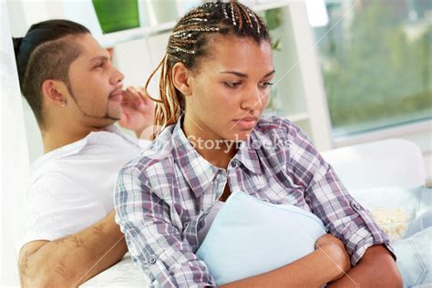 Image Of Young Upset Female Feeling Alone With Her Husband On