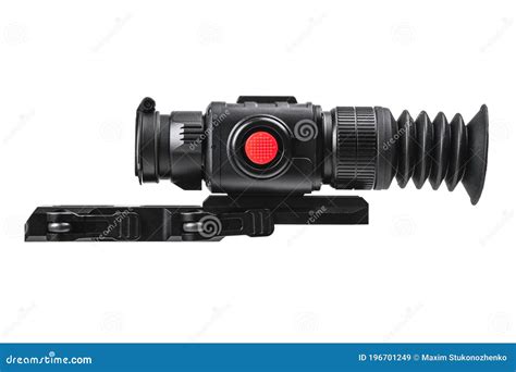 Modern Black Optical Scope For Weapon Isolated On Whited Sight Scope