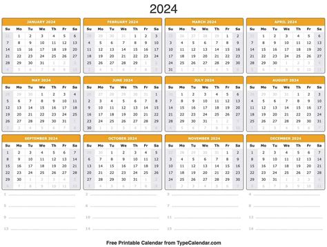 2024 Calendar Template Printable Printable Calendar 2024