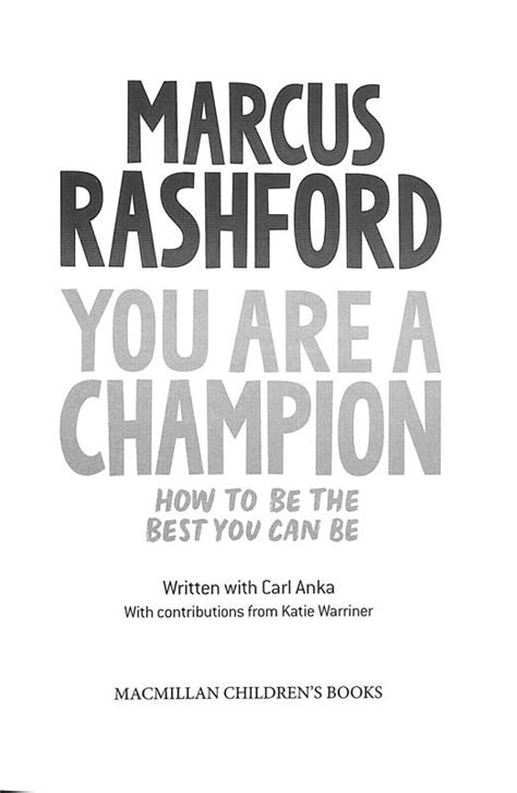 You Are A Champion : Marcus Rashford (author ...