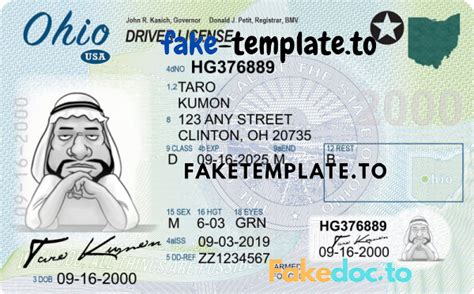 Ohio Driver License Psd Template V1 V2 And V3 Multi Version Fake
