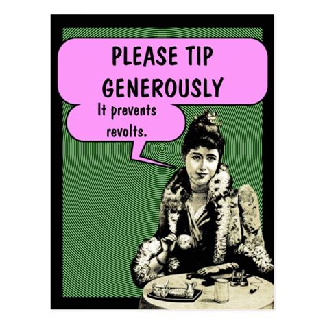 Tip Jar Sign It Prevents Revolts Custom Text Postcard