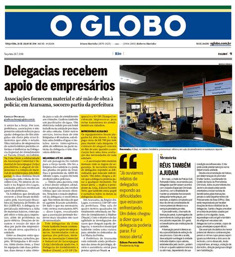 Delegacias Recebem Ajuda Dos EmpresÃ¡rios â€“ Jornal O Globo Acija Associação Comercial E
