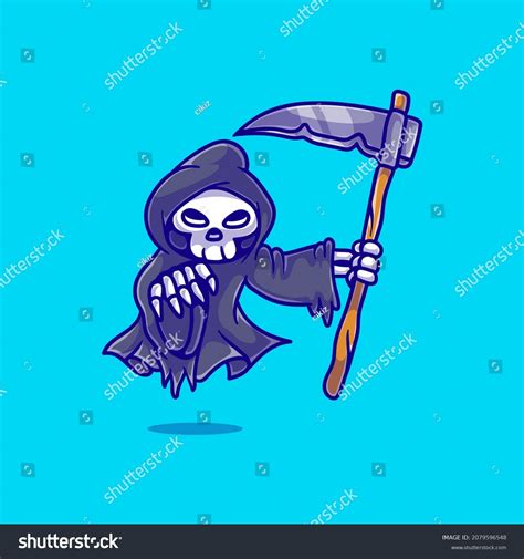 Cute Grim Reaper Illustration Suitable Cute Stock Vector Royalty Free