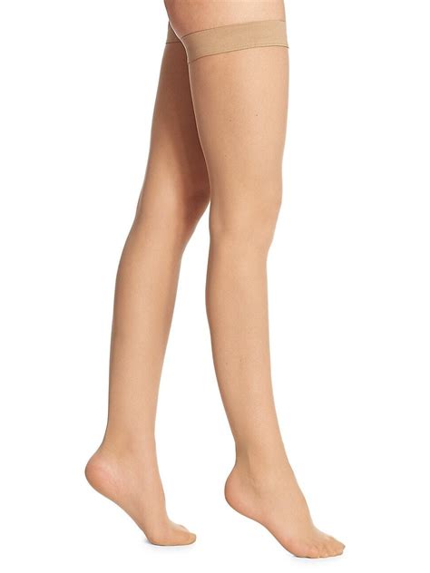 Wolford Individual Sheer Thigh Highs Sand Editorialist