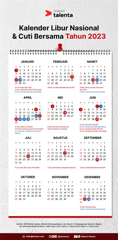 Ini Daftar Kalender Libur Nasional Dan Cuti Bersama 2023