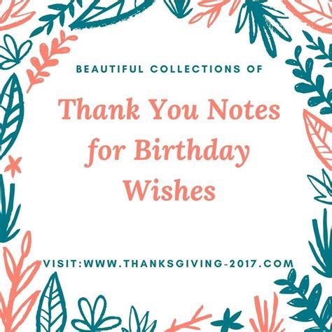 Here Is The Collections Of Thank You Notes For Birthday Wishes To