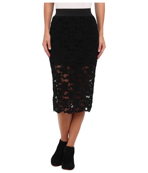 Free People Lace Pencil Skirt In Black Lyst